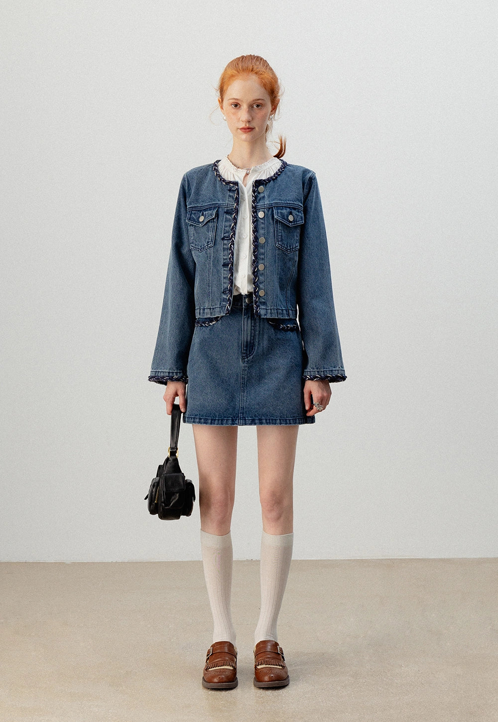 Women's Denim Jacket and Skirt Set