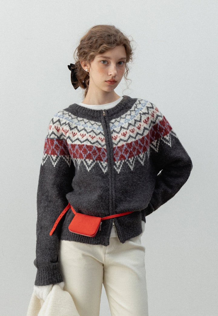 Women's Fair Isle Zip-Up Cardigan