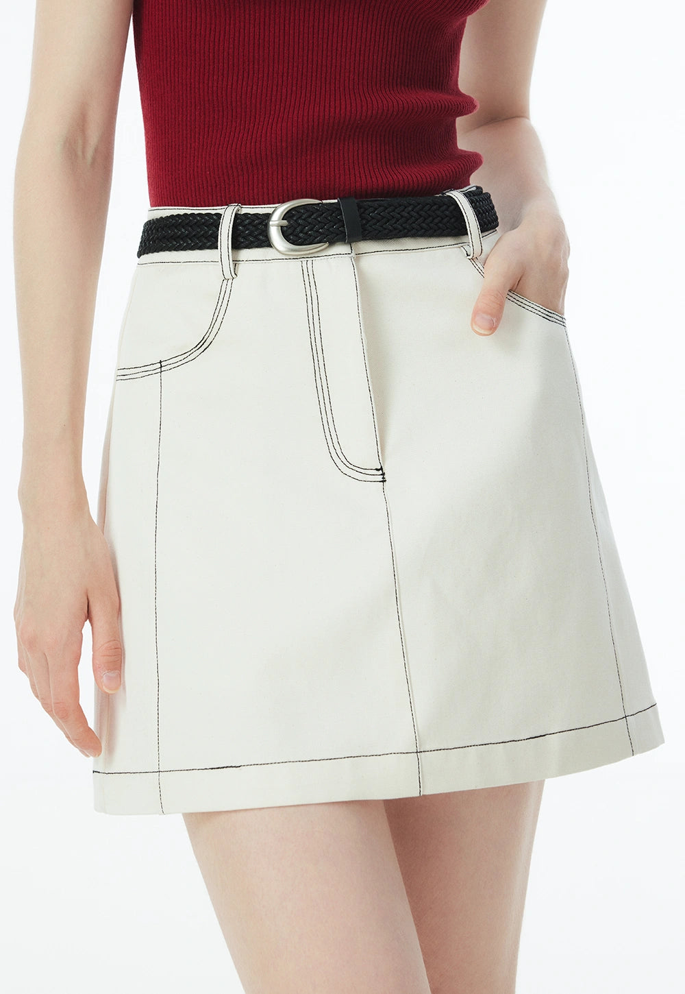 Women's Denim High-Waisted A-Line Mini Skirt