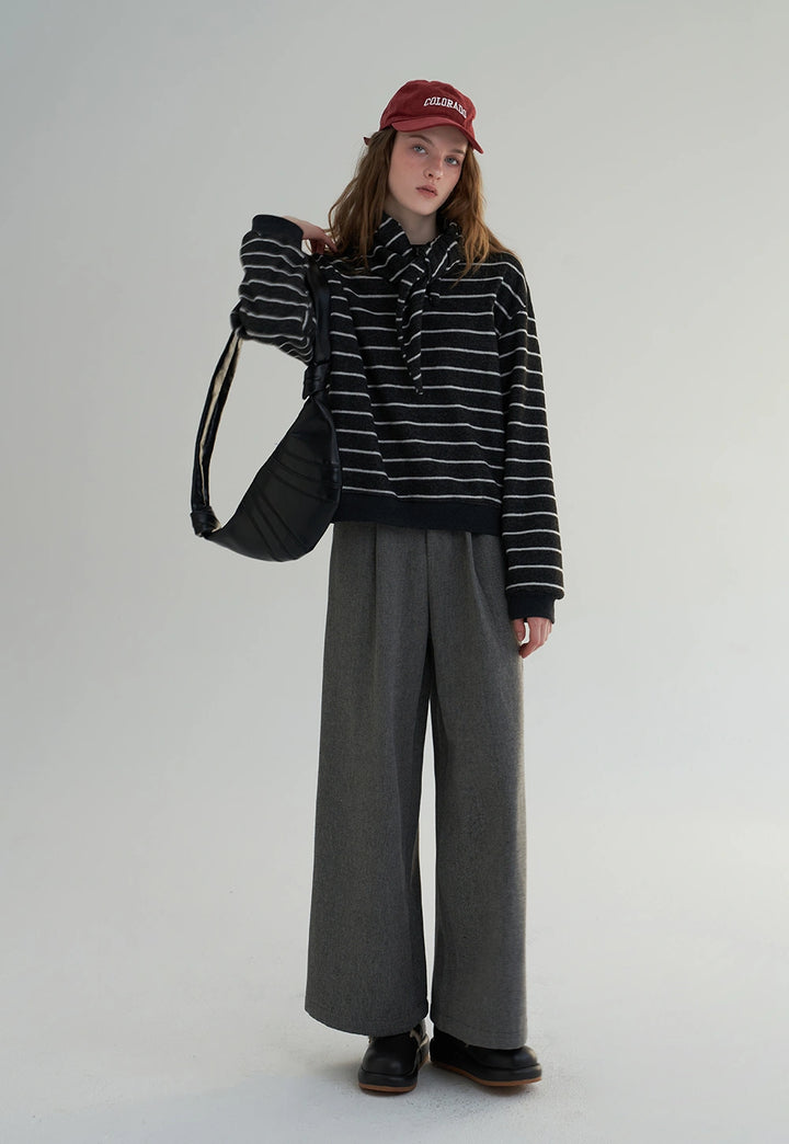 Women's Pleated Fleece-Lined Casual Pants