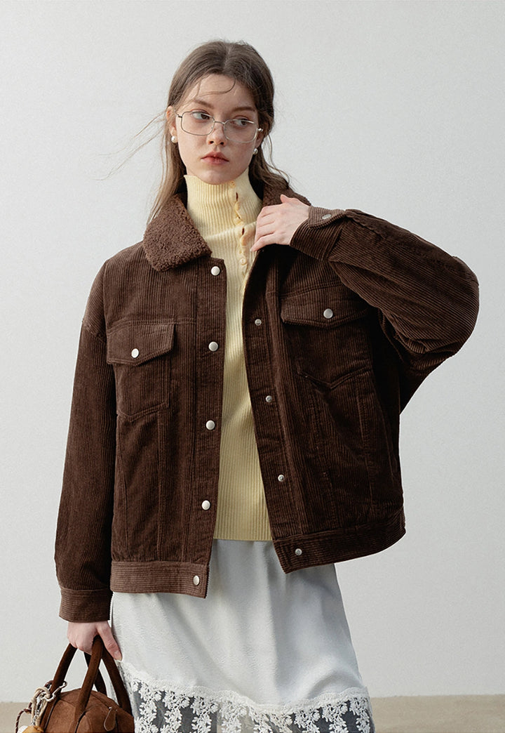 Women's Corduroy Sherpa-Lined Jacket