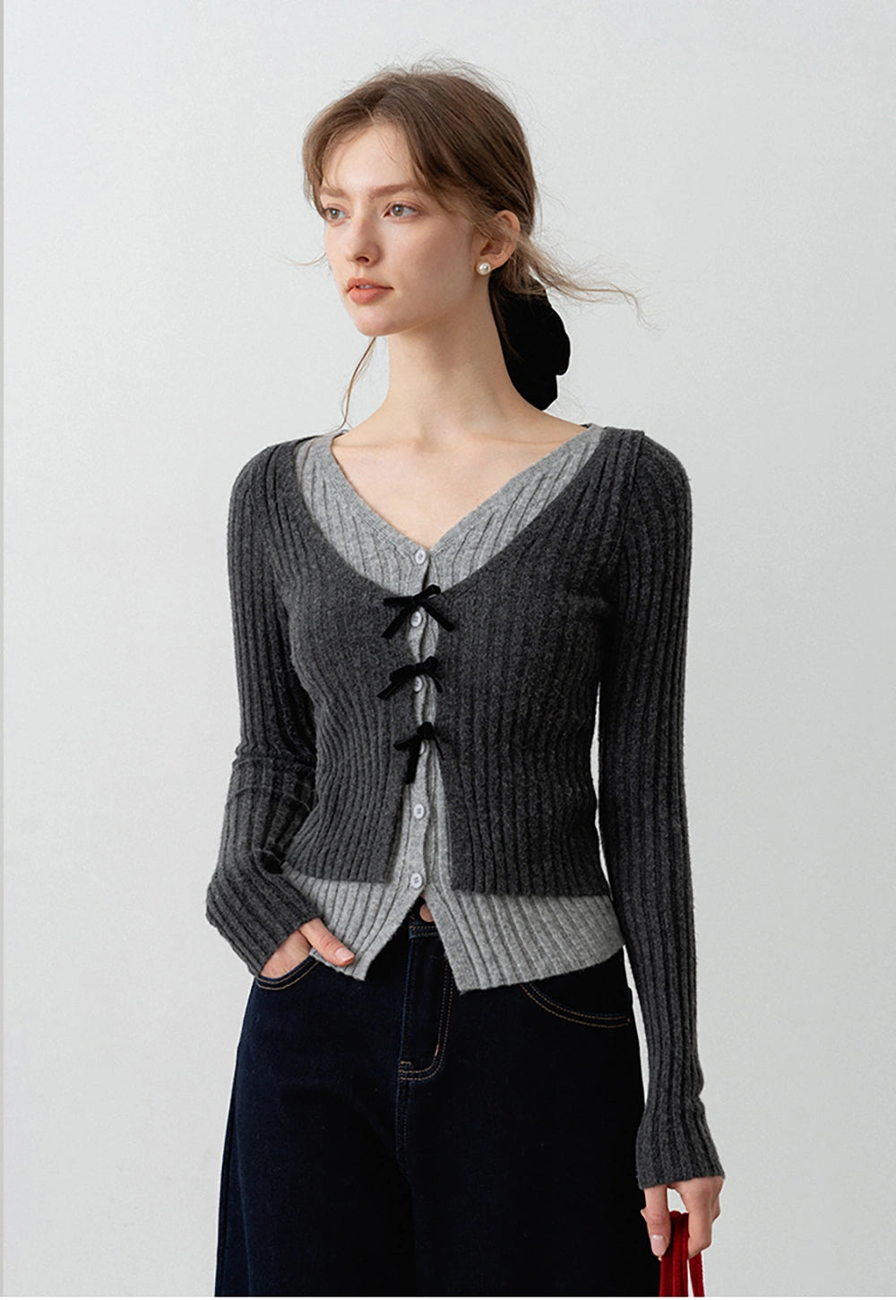 Women's Ribbed Knit Cardigan