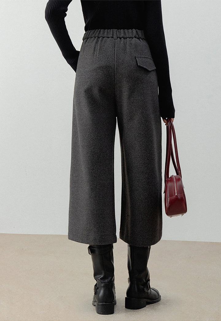 Chic Wide-Leg Wool Trousers