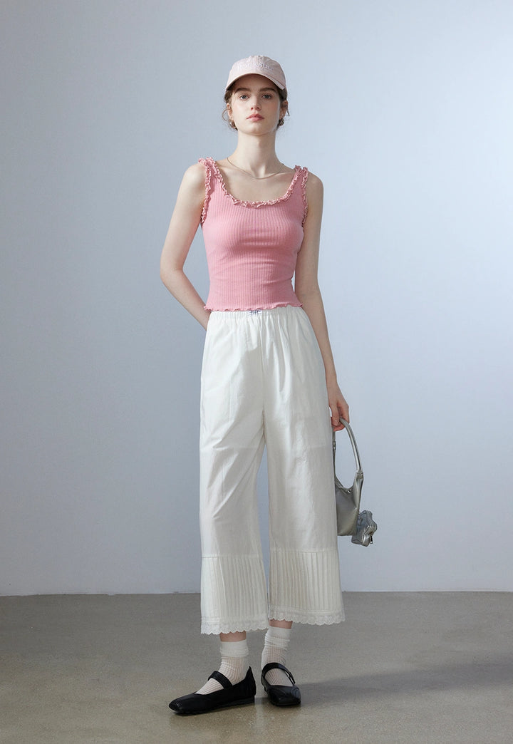 Women's Pleated Wide-Leg Pants