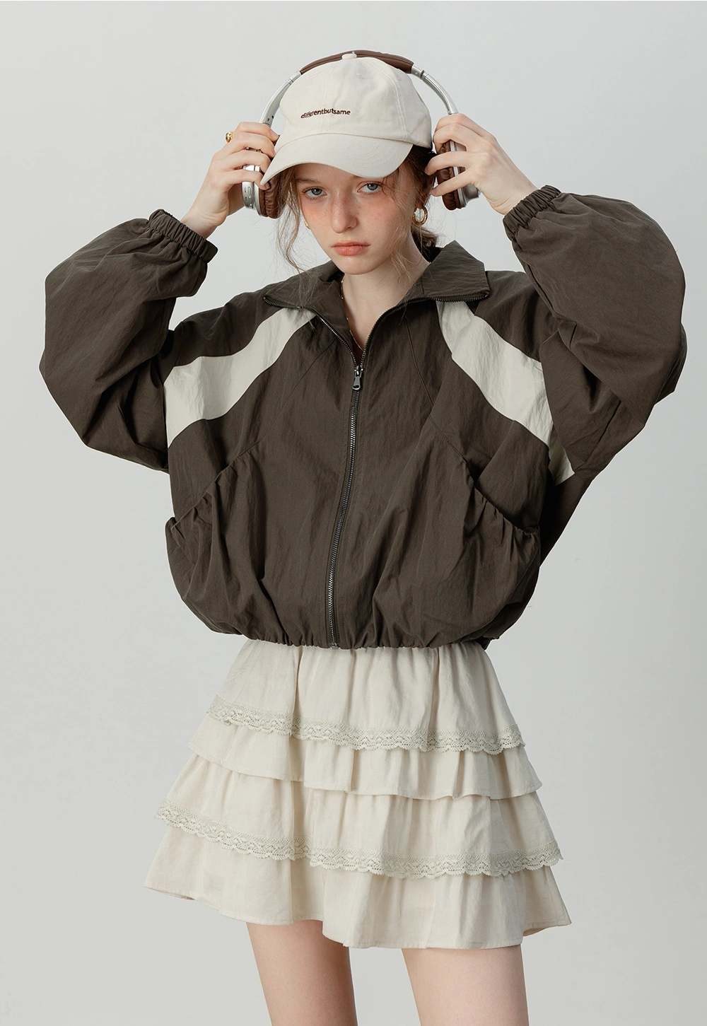 Women's Contrast Panel Windbreaker Jacket