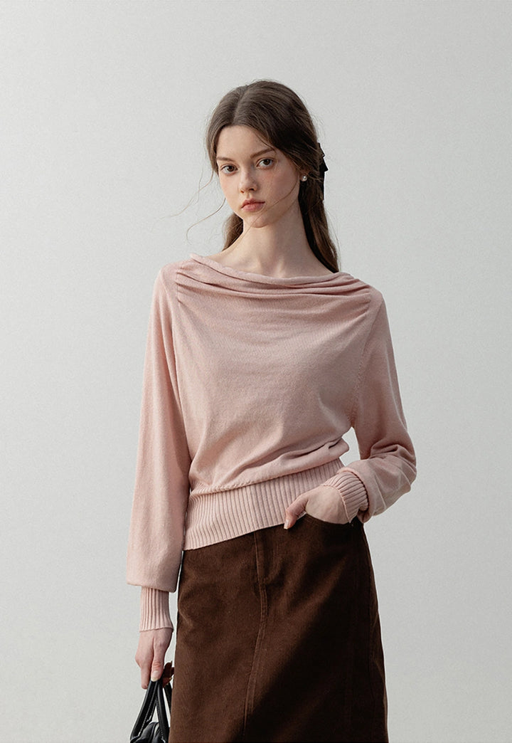 Women's Off-Shoulder Draped Sweater