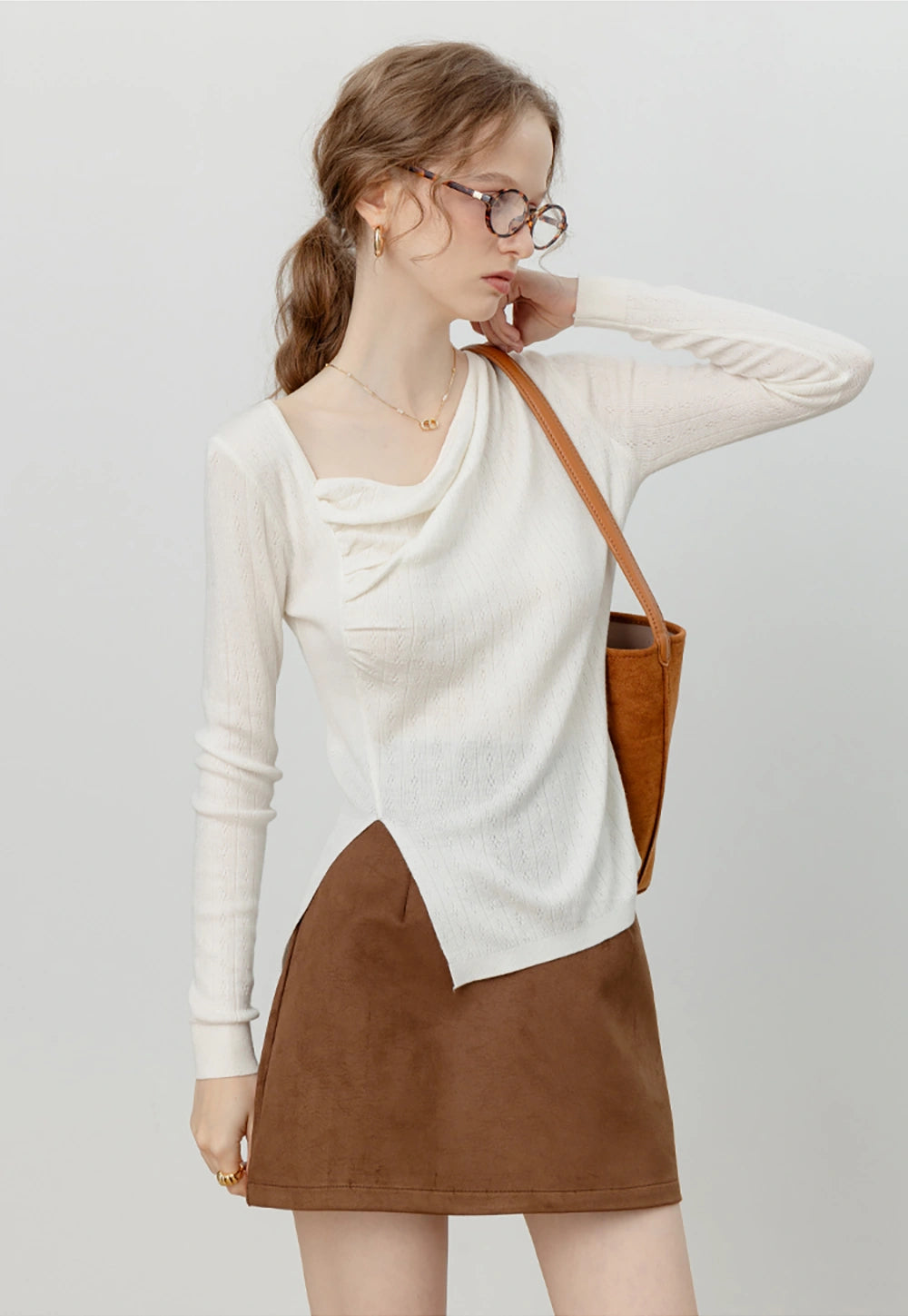 Women's Asymmetric Knit Top