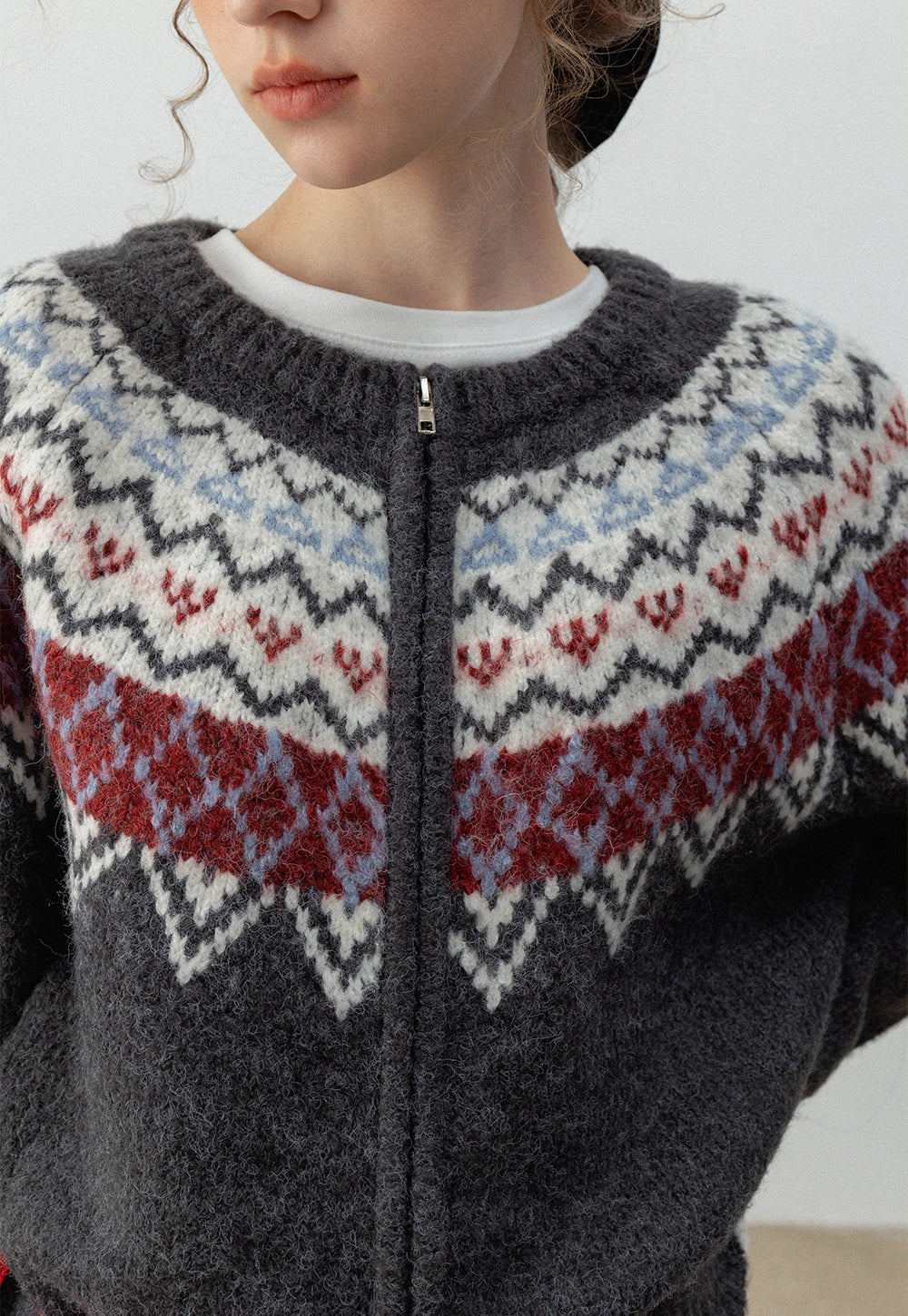 Women's Fair Isle Zip-Up Cardigan