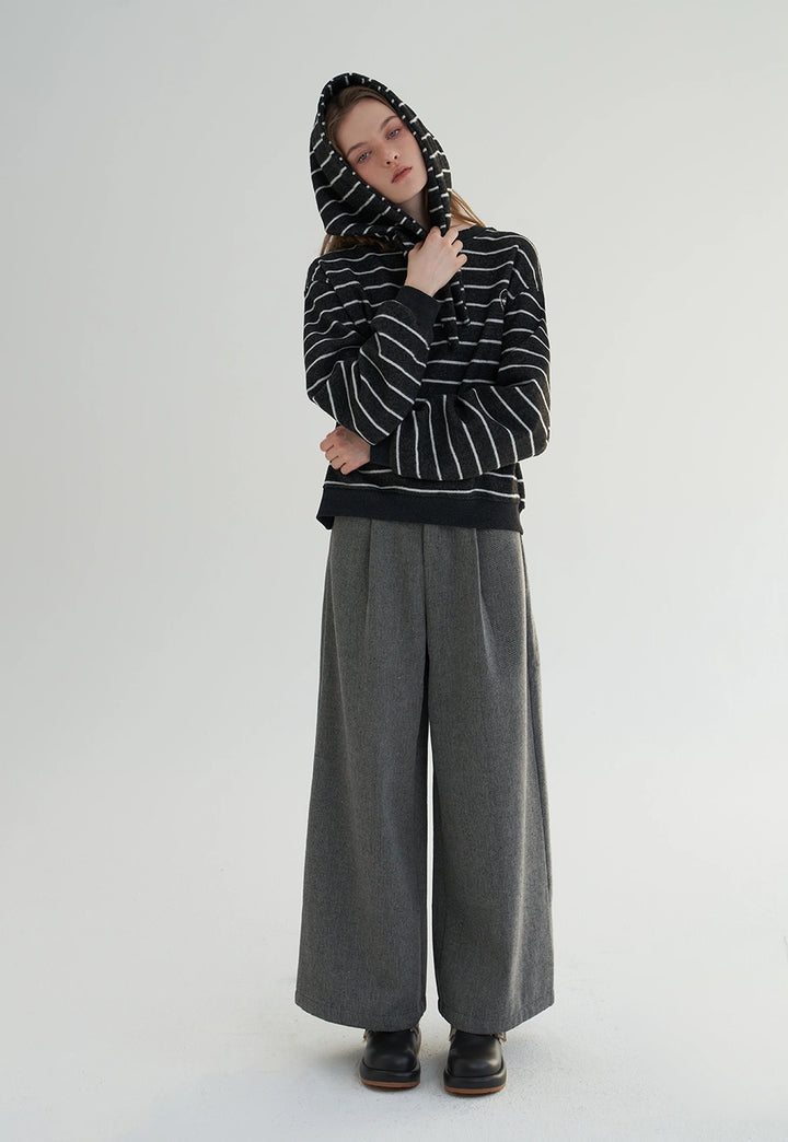 Women's Pleated Fleece-Lined Casual Pants