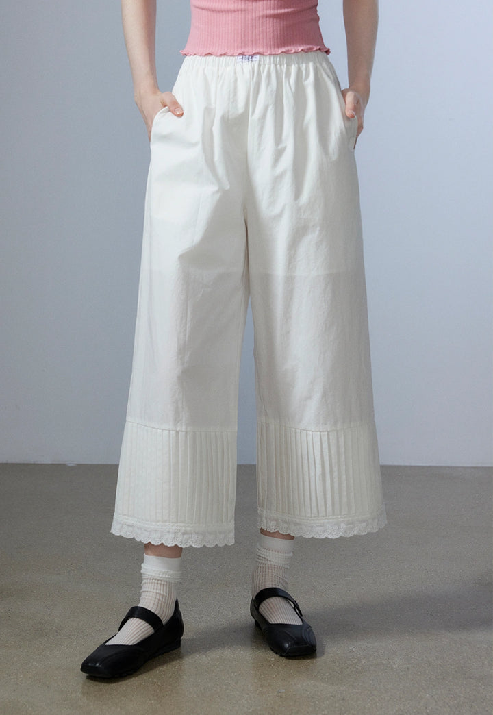 Women's Pleated Wide-Leg Pants