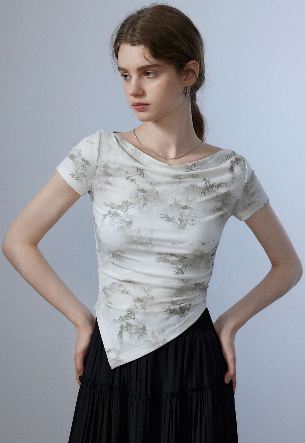 Women's Off-Shoulder Asymmetrical Tee