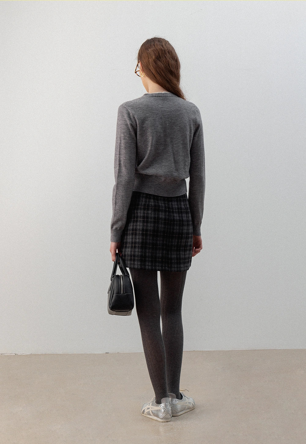 Women's Plaid Wool Blend Mini Skirt