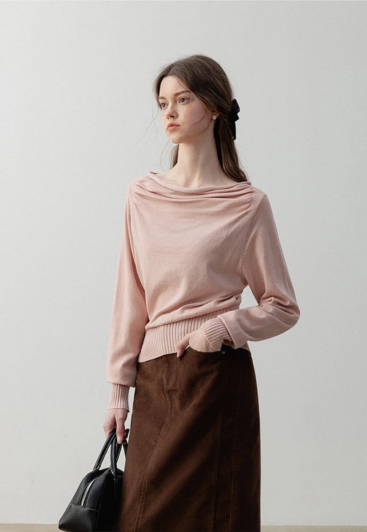 Women's Off-Shoulder Draped Sweater