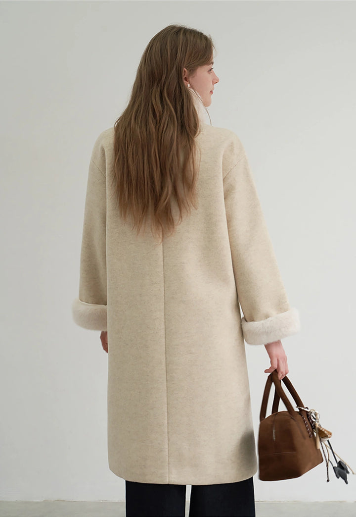 Women's Toggle Wool Coat - Long Winter Overcoat