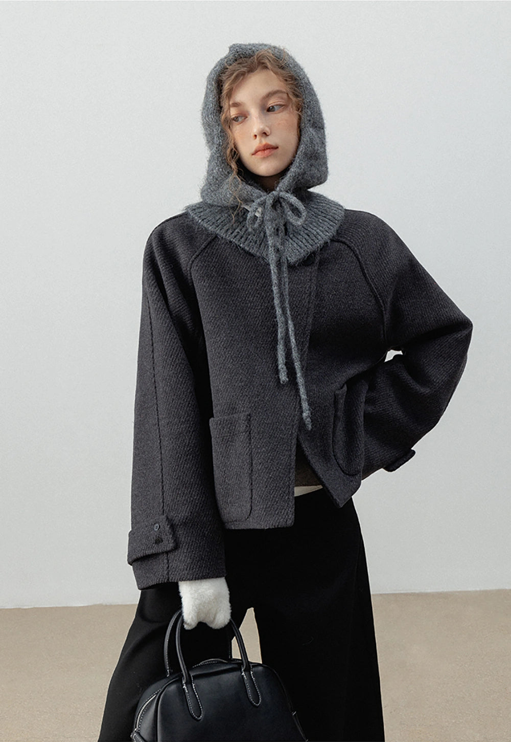 Women's Wool Blend Hooded Coat