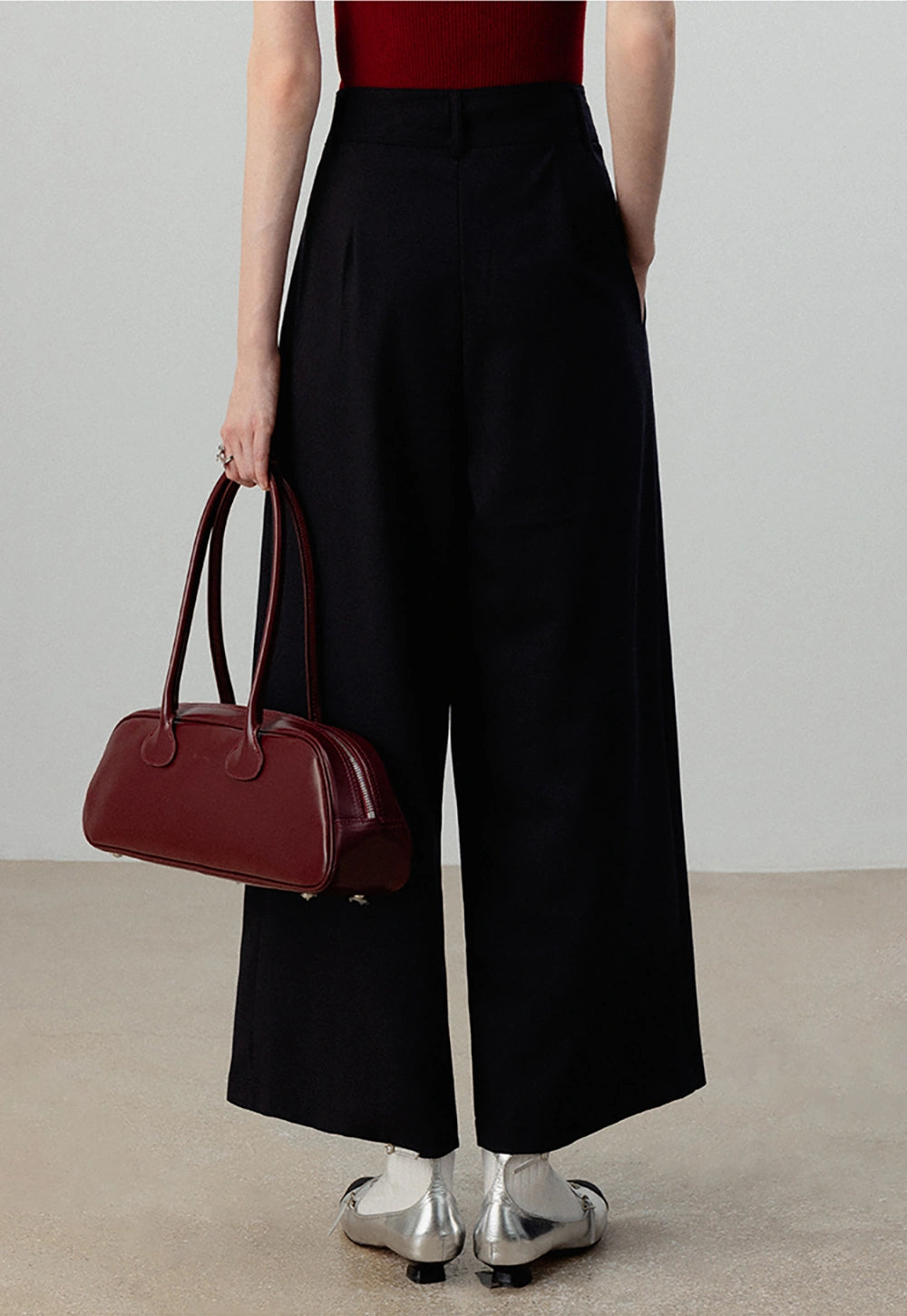 High-Waisted Wide-Leg Trousers