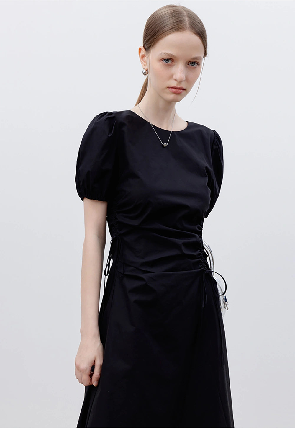 Women's Puff Sleeve Midi Dress