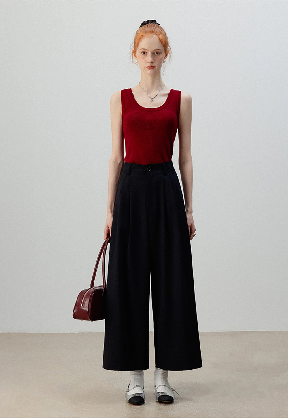 High-Waisted Wide-Leg Trousers