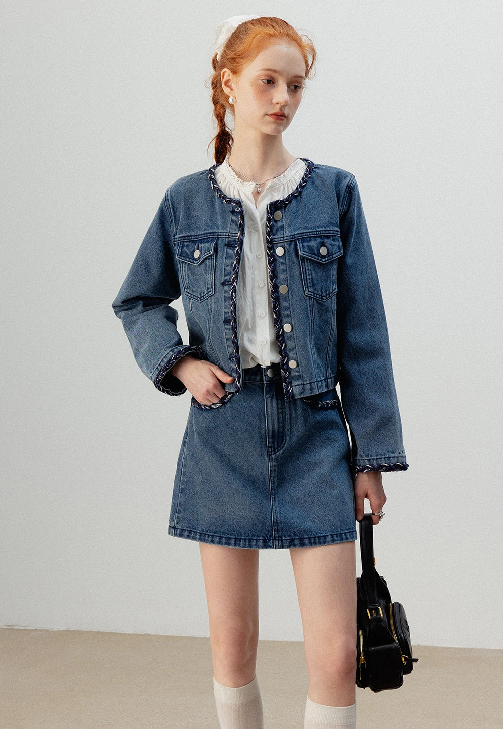 Women's Denim Jacket and Skirt Set