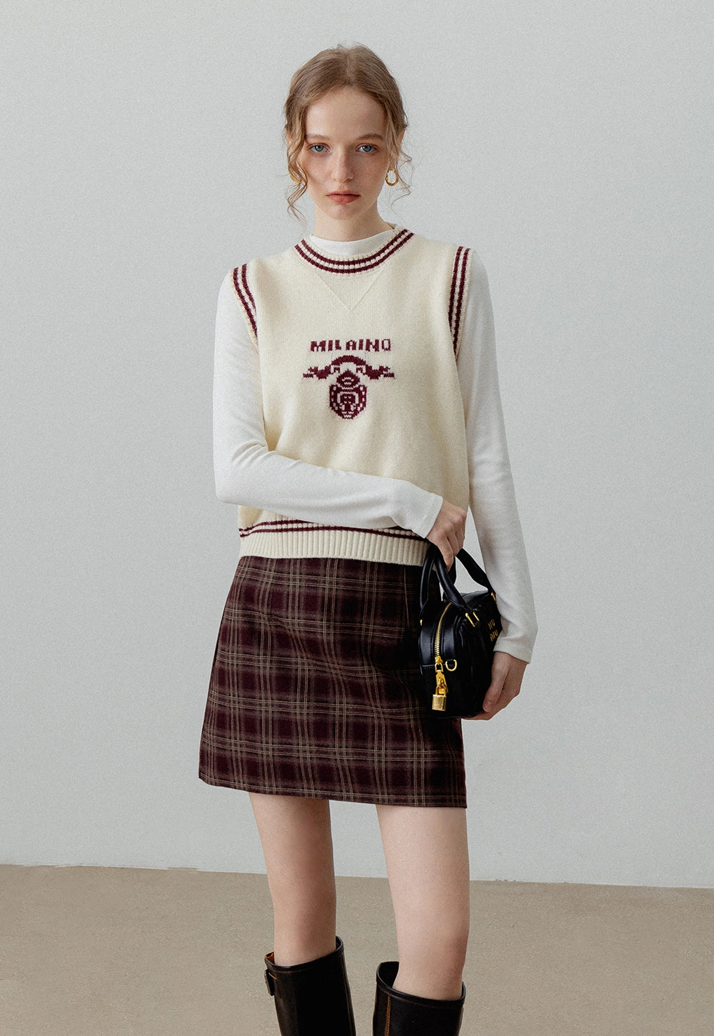 Plaid High-Waist Mini Skirt