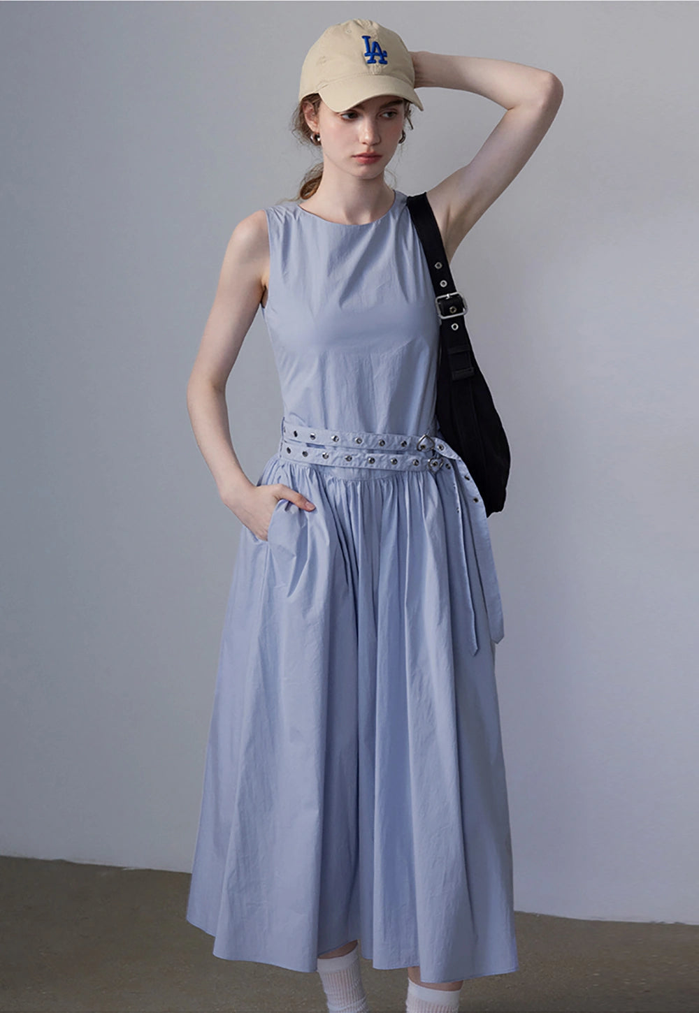 Women's Sleeveless Belted Dress