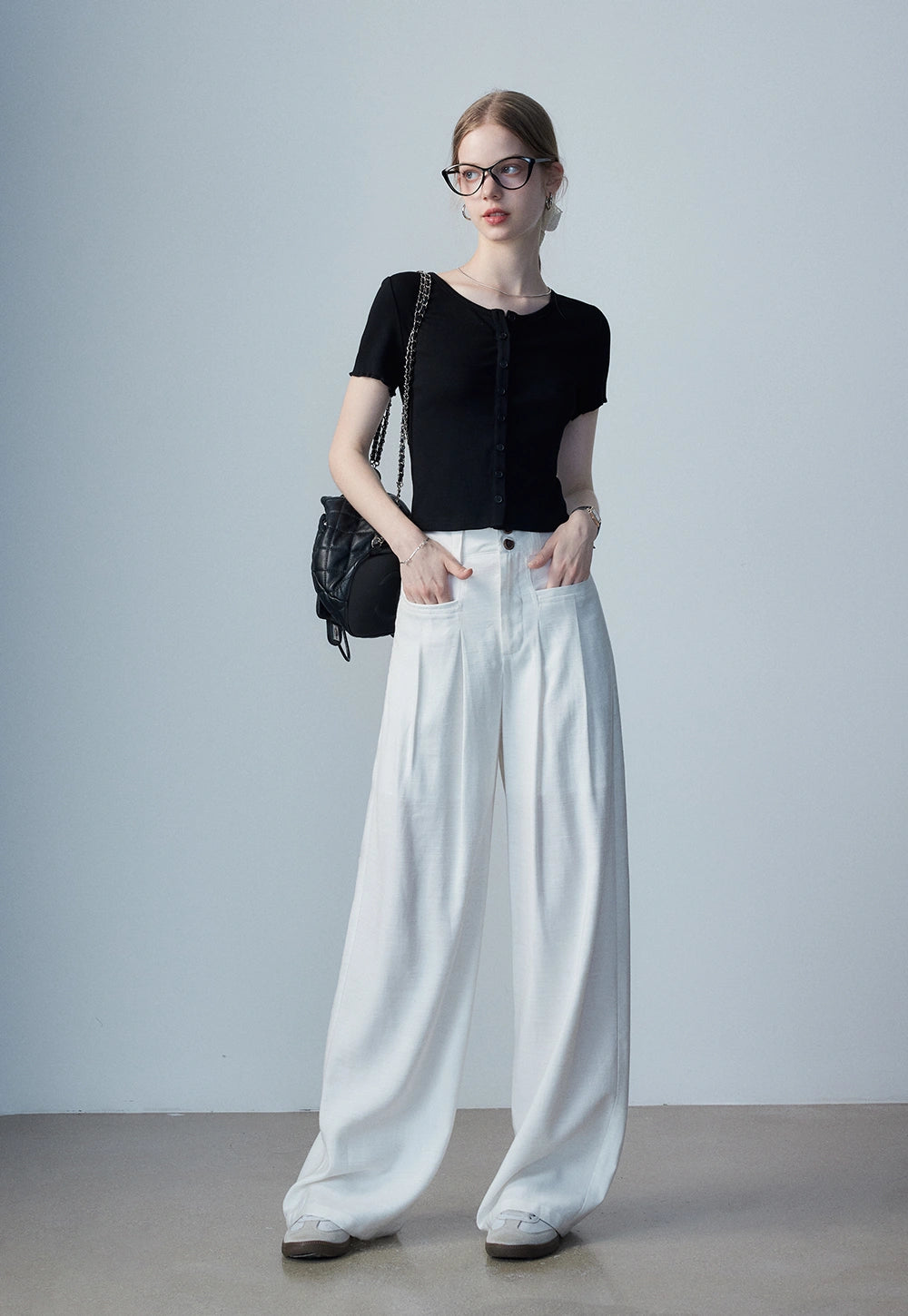 Women's Wide-Leg Pleated Pants