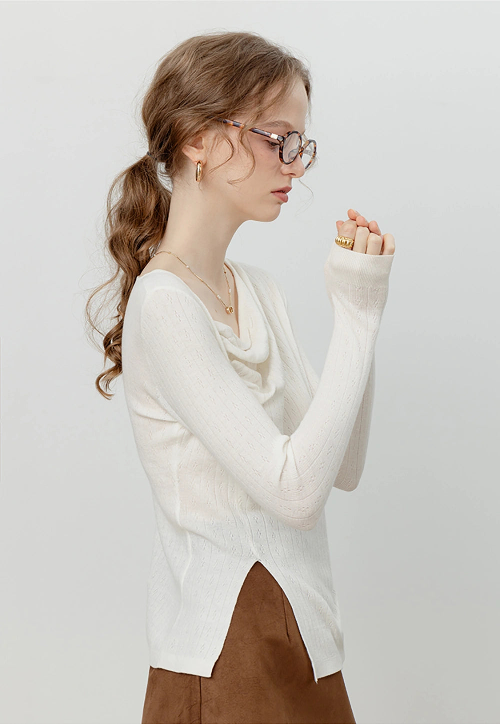 Women's Asymmetric Knit Top