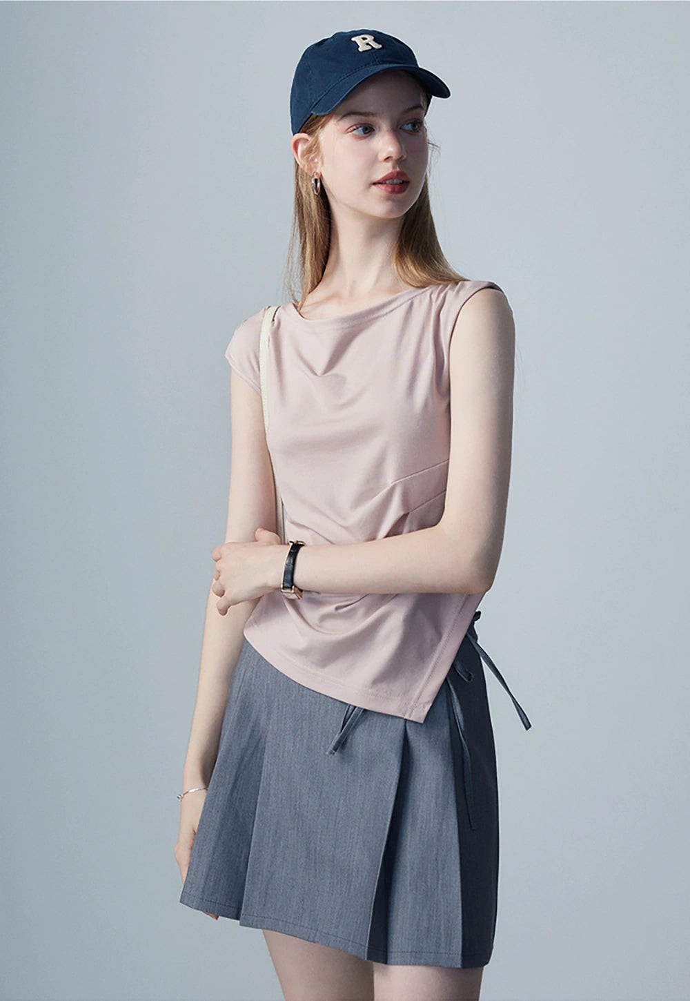 Women's Draped Asymmetrical Top