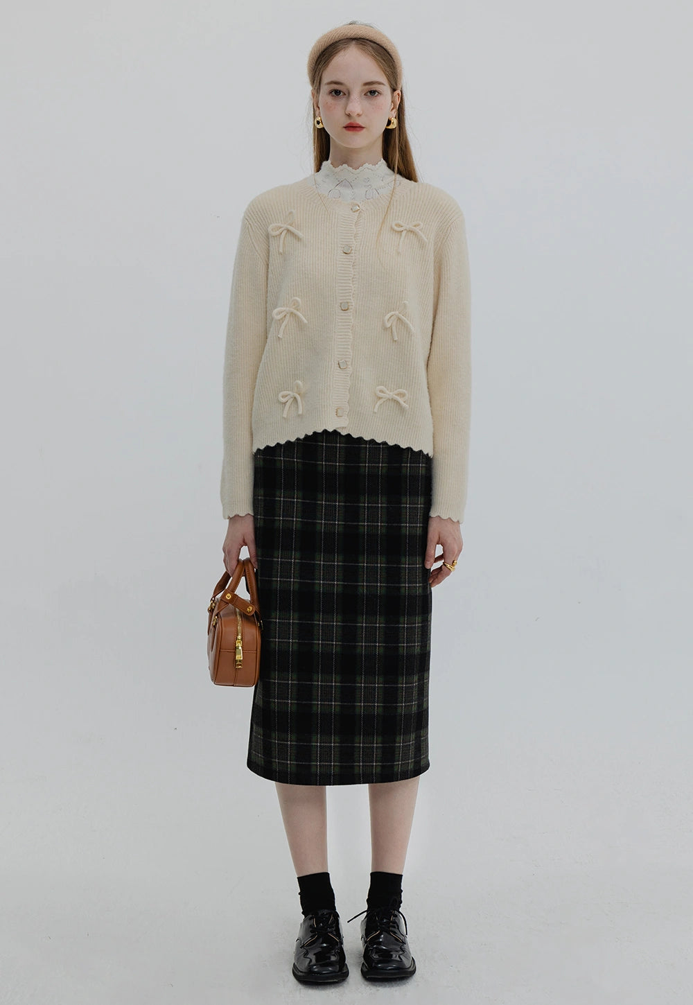 Women's Plaid Long A-Line Skirt - High Waist Tartan Maxi Skirt