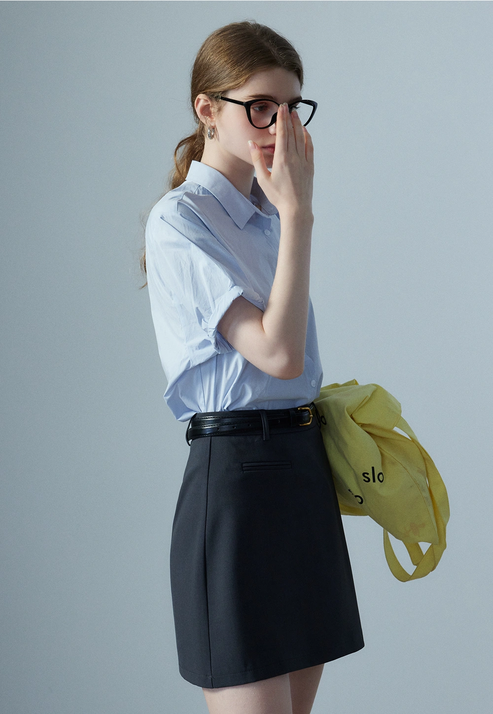 Chemise boutonnée à manches courtes pour femmes