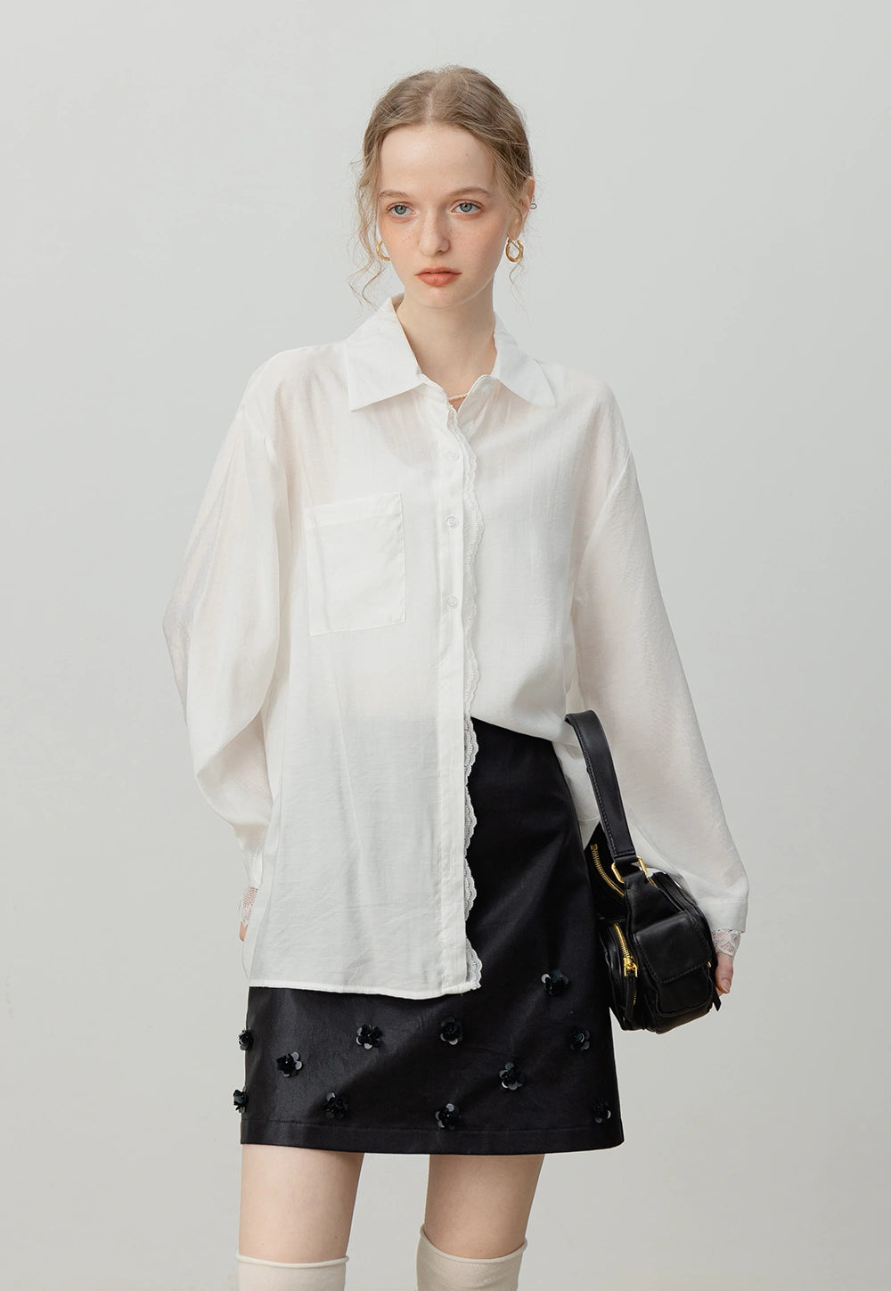 Women's Button-Up Long-Sleeve Blouse