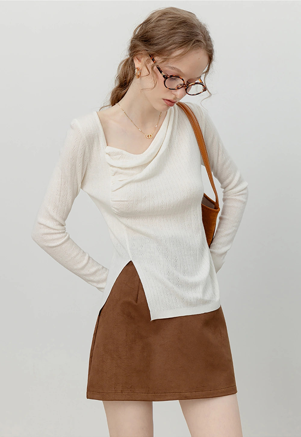 Women's Asymmetric Knit Top