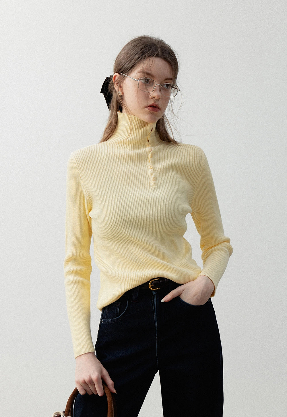 Women's Ribbed Turtleneck Knit Sweater