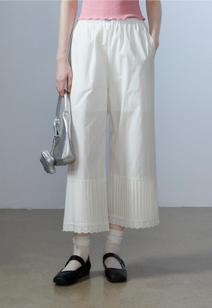 Women's Pleated Wide-Leg Pants