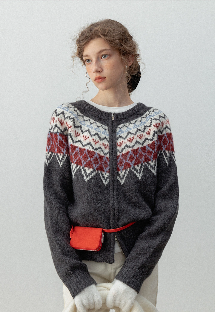 Women's Fair Isle Zip-Up Cardigan