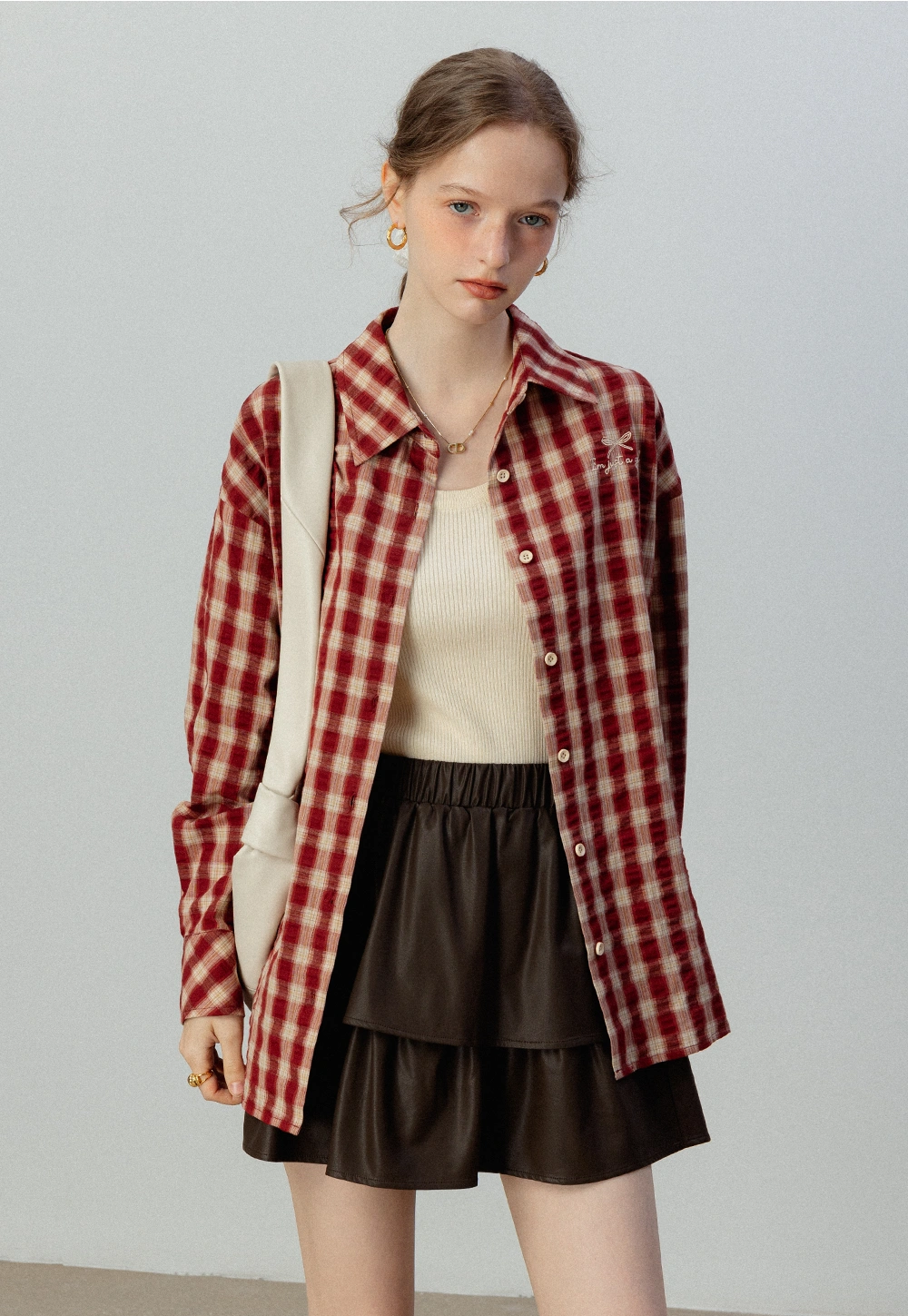 Women's Plaid Button-Up Shirt