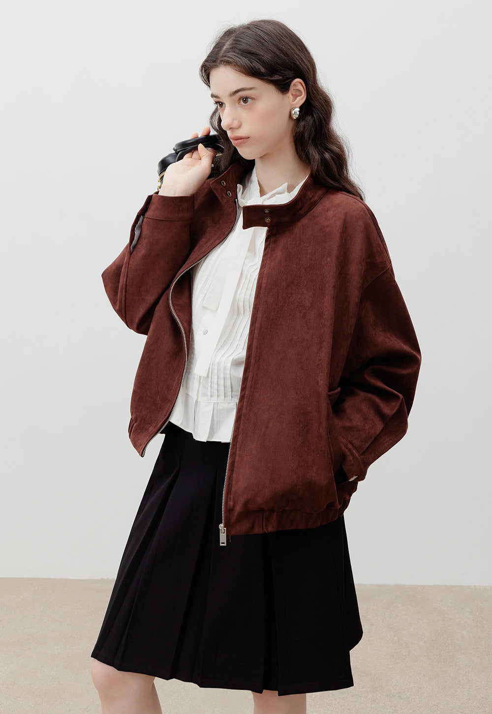 Women's Vintage Suede Zip-Up Jacket