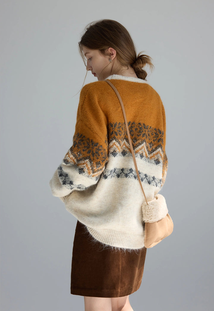 Ombre Nordic Pattern Sweater