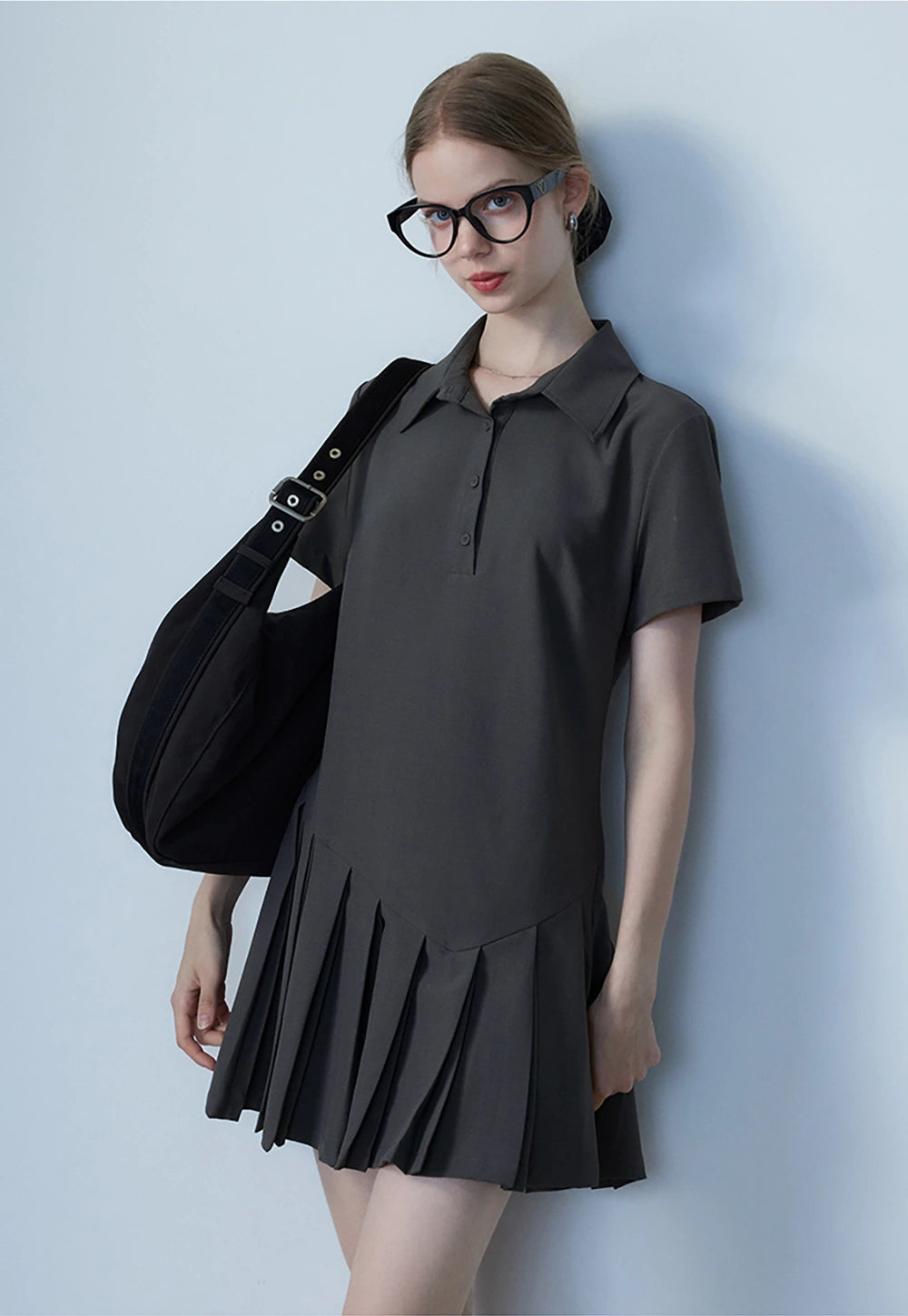 Women's Pleated Polo Dress