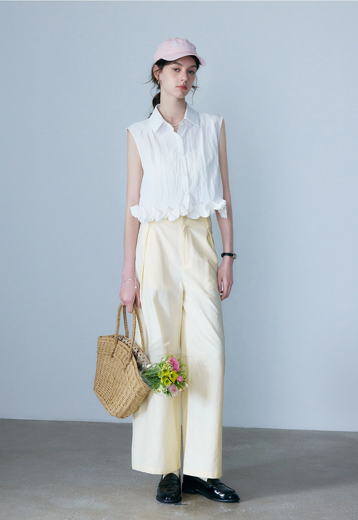 Women's High-Waisted Wide-Leg Pants