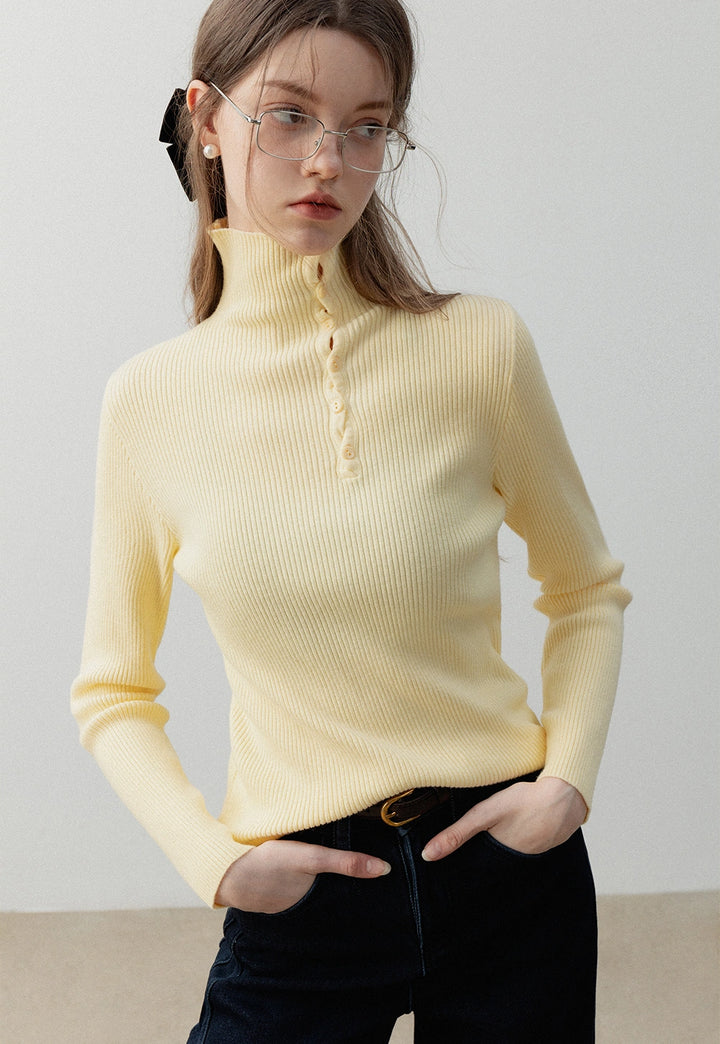 Women's Ribbed Turtleneck Knit Sweater