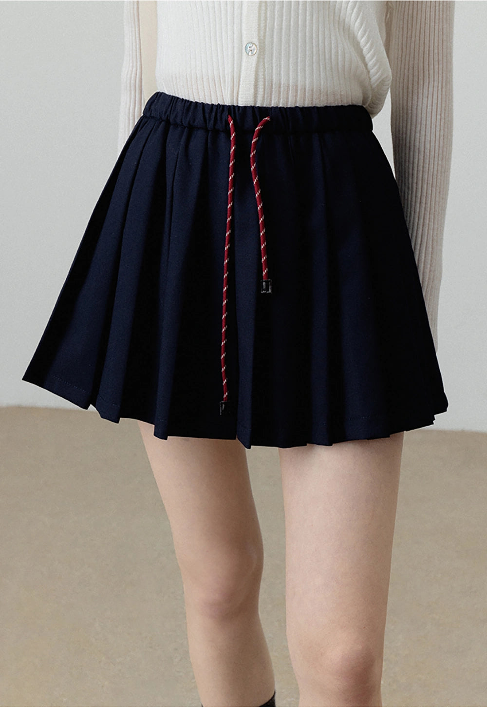 Women's Drawstring Pleated Midi Skirt