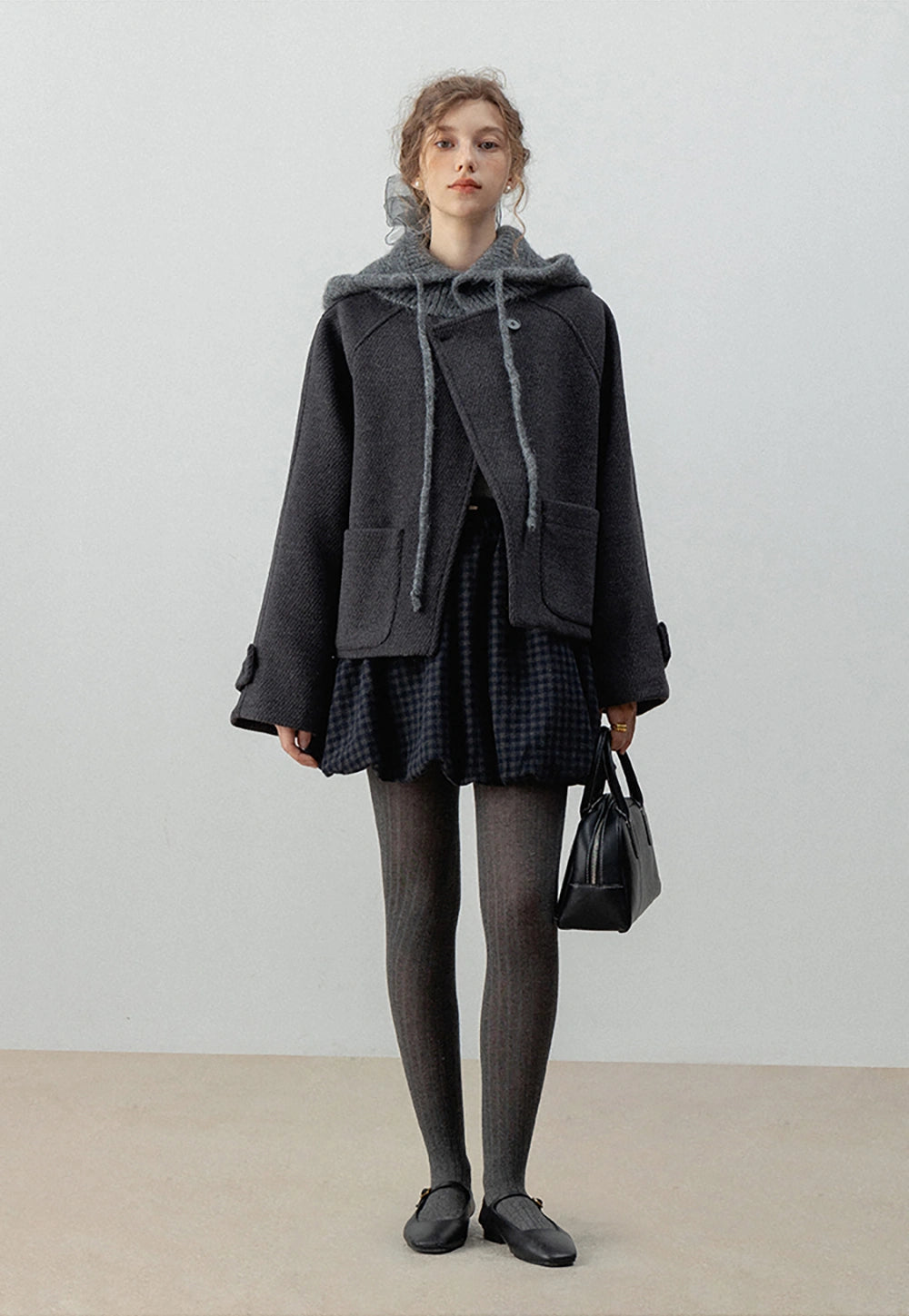 Women's Wool Blend Hooded Coat