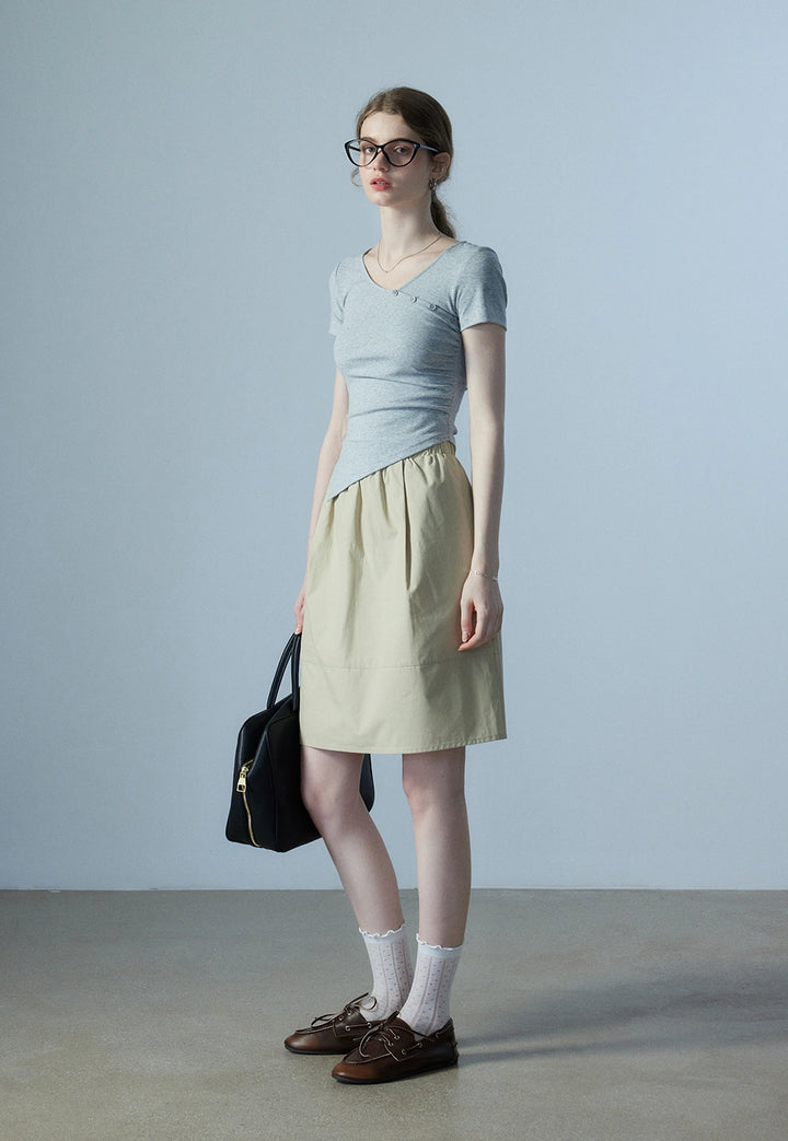 Women's Elastic Waist A-Line Skirt