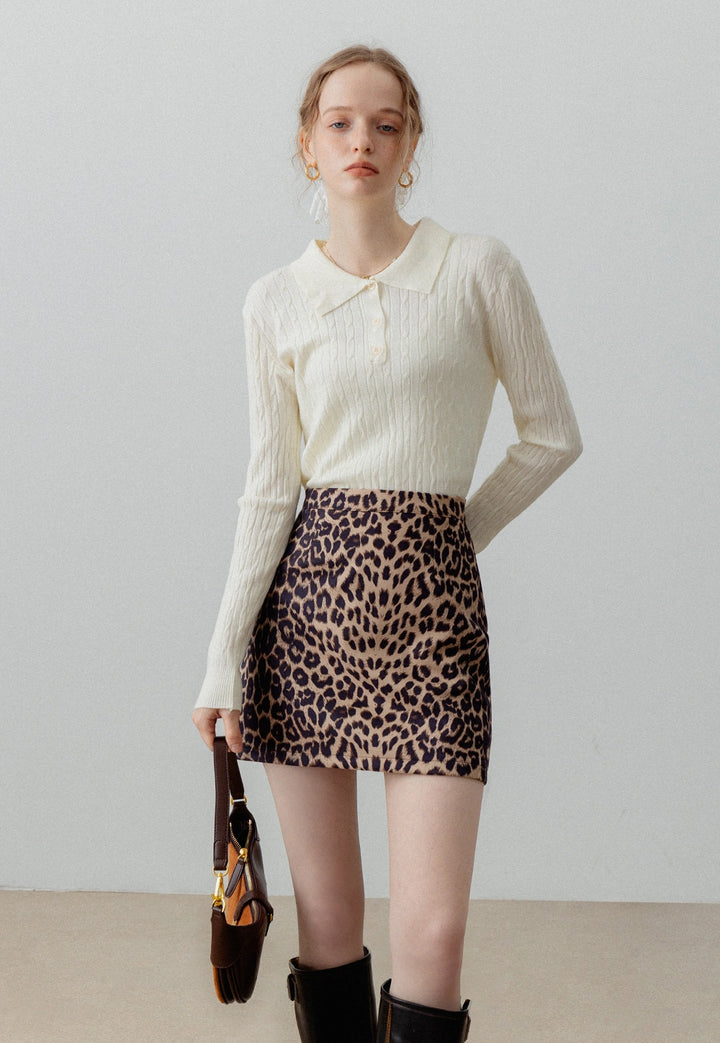 Leopard Print Mini Skirt