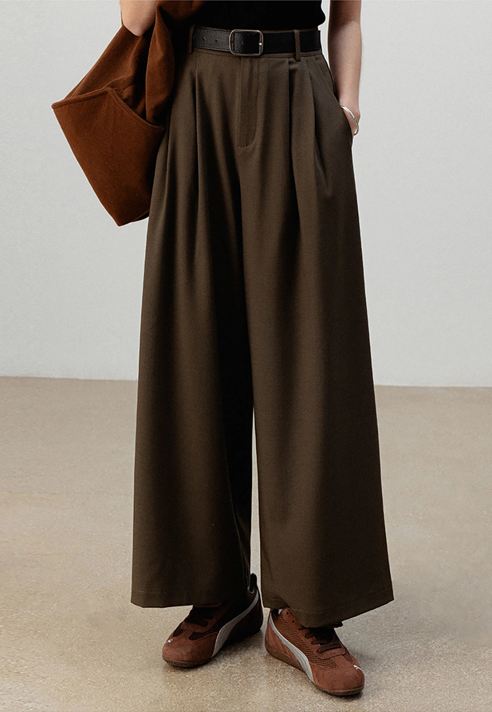 High-Waisted Wide-Leg Trousers