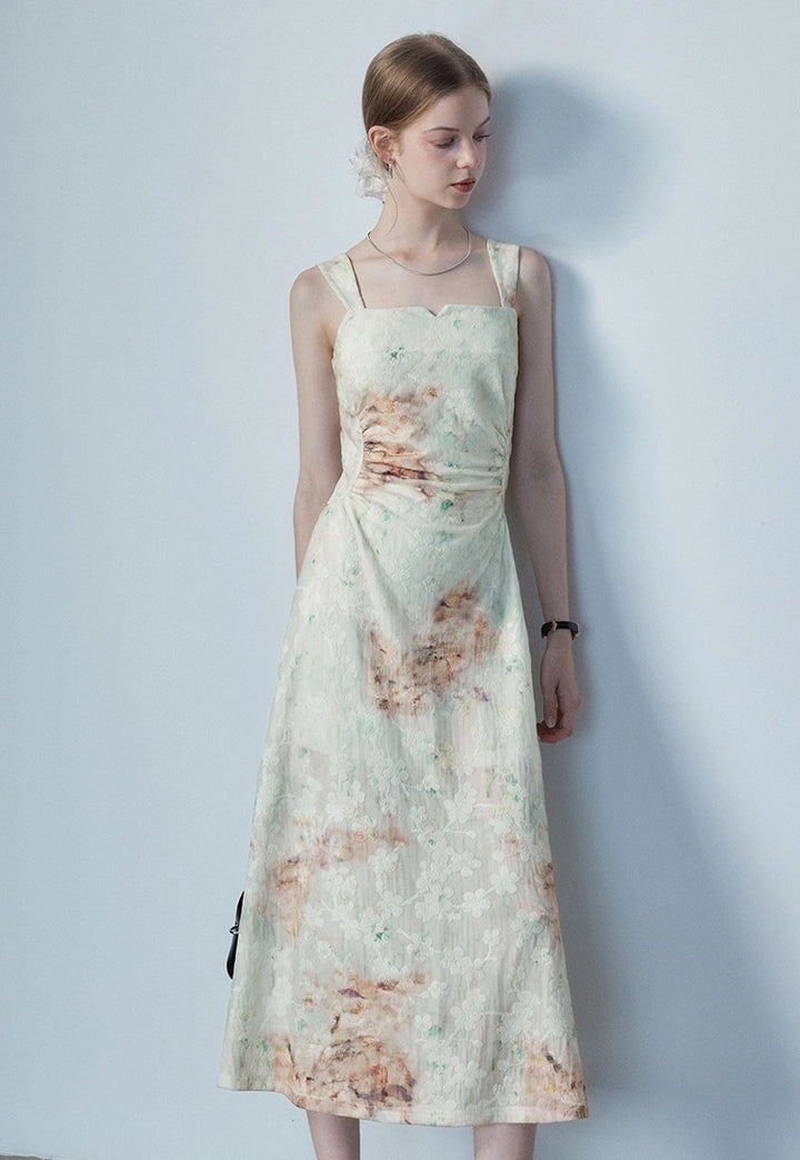 Women's Floral Print Sleeveless Midi Dress