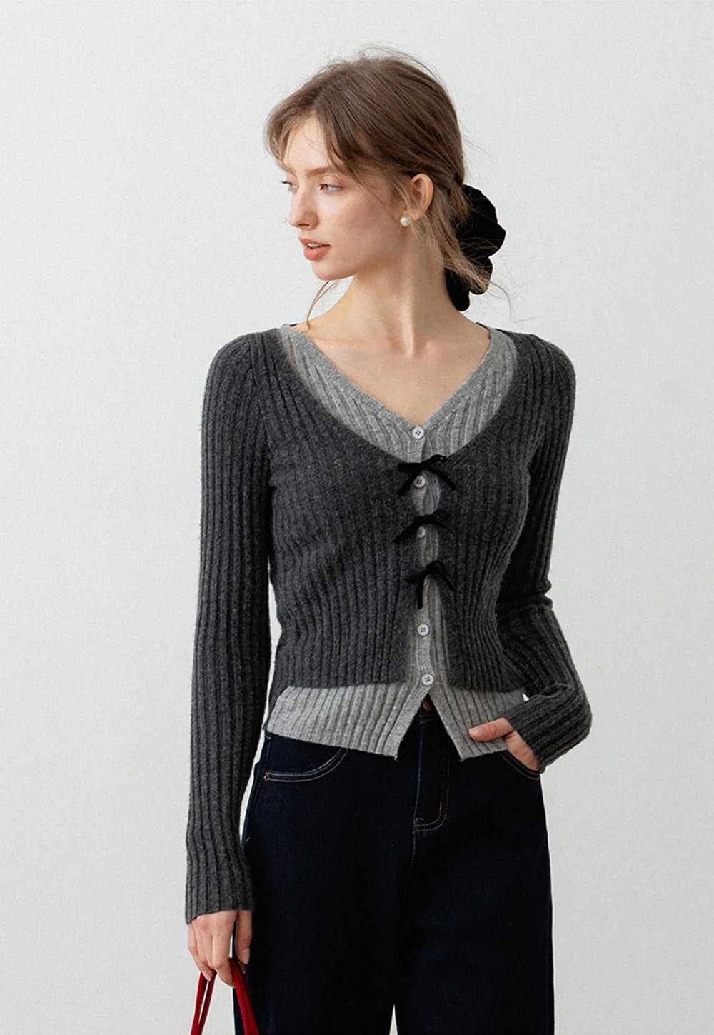 Women's Ribbed Knit Cardigan