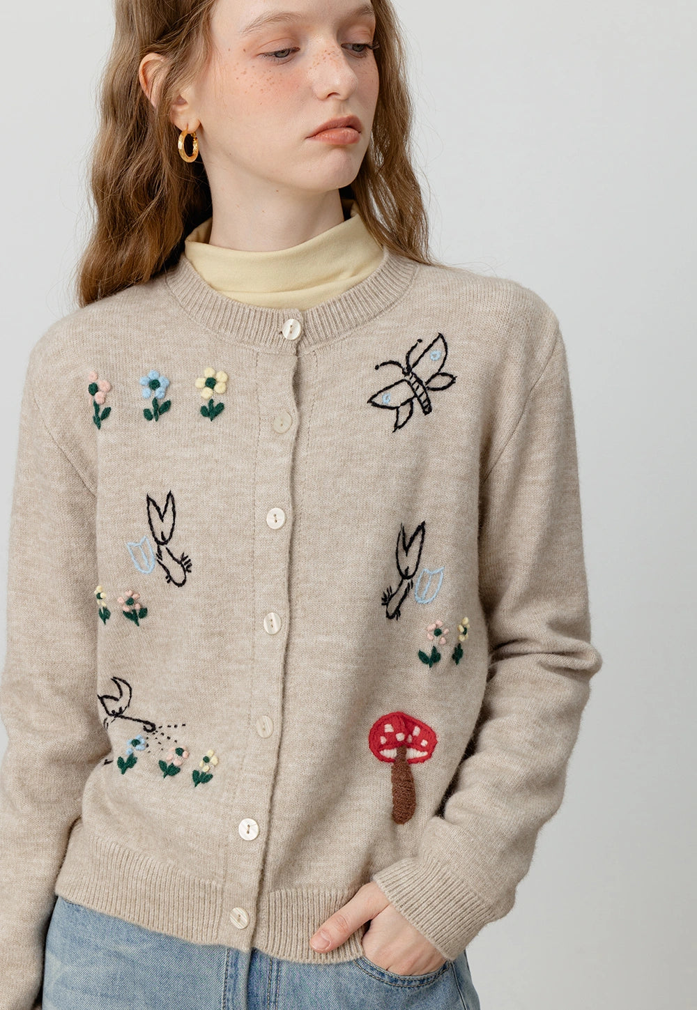 Embroidered Nature Cardigan