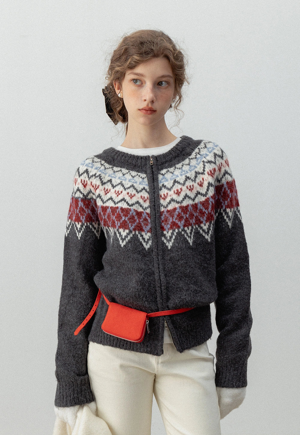 Women's Fair Isle Zip-Up Cardigan